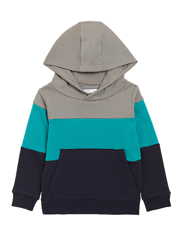 Cotton Rich Colour Block Hoodie (2-7 Yrs)