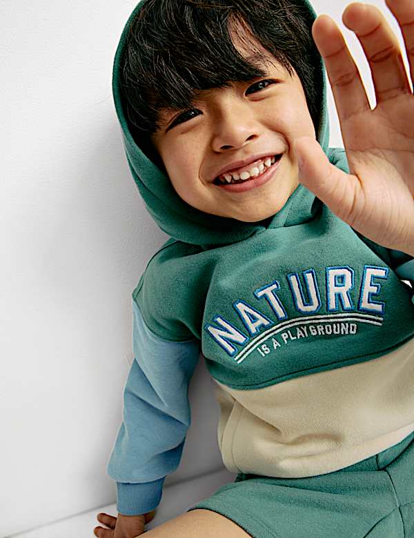 Cotton Rich Slogan Hoodie (2-8 Yrs) - NL