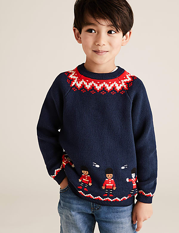 Pure Cotton Soldier Knitted Jumper (2-7 Yrs)