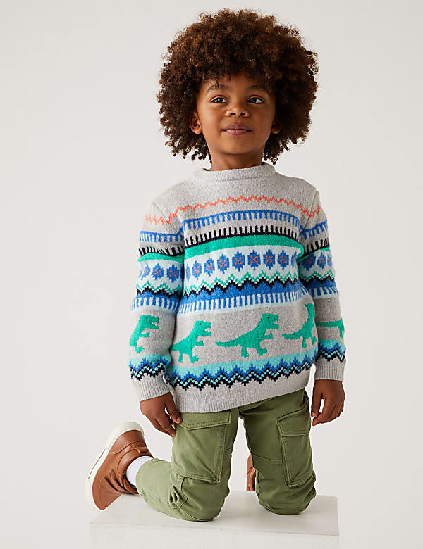 Dinosaur Fair Isle Knitted Jumper