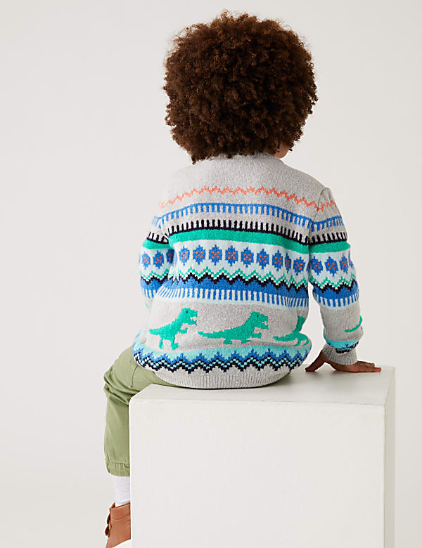 Dinosaur Fair Isle Knitted Jumper