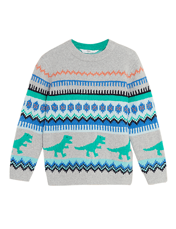Dinosaur Fair Isle Knitted Jumper