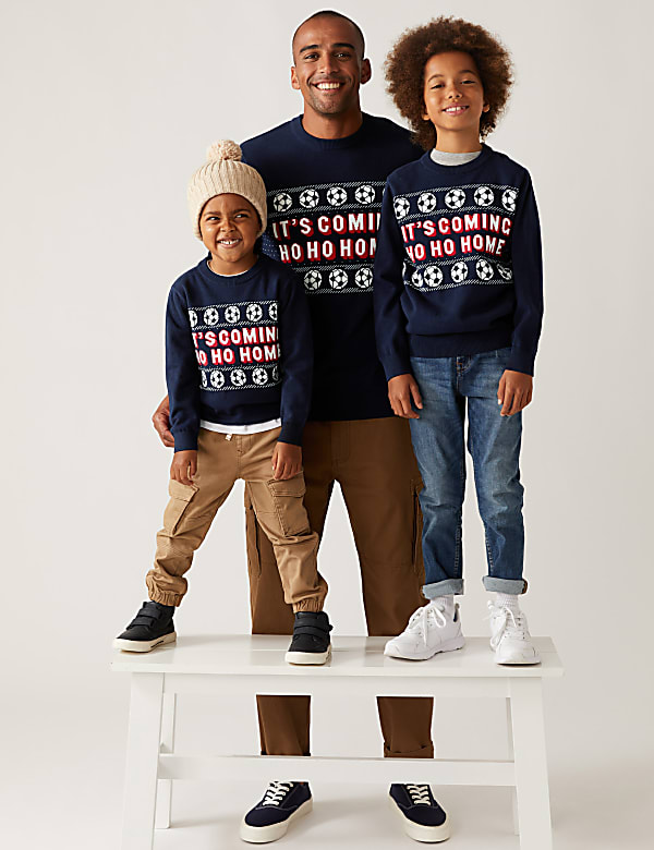 Mini Me Pure Cotton Football Christmas Jumper