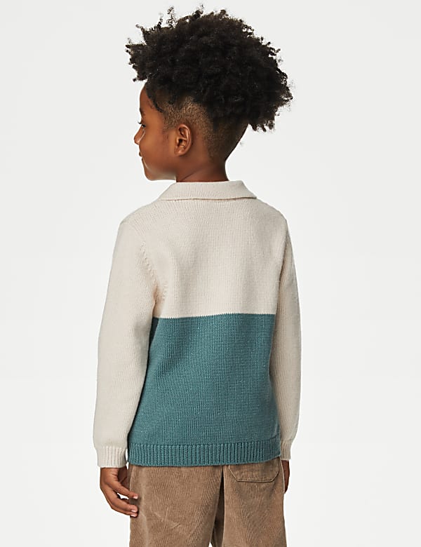 Cotton Blend Colour Block Jumper (2-8 Yrs)