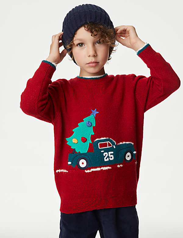 Pull à motif sapin de Noël (du 2&nbsp;au 8&nbsp;ans) - BE