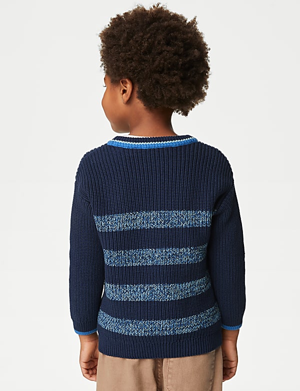 Pure Cotton Striped Knitted Jumper (2-8 Yrs)