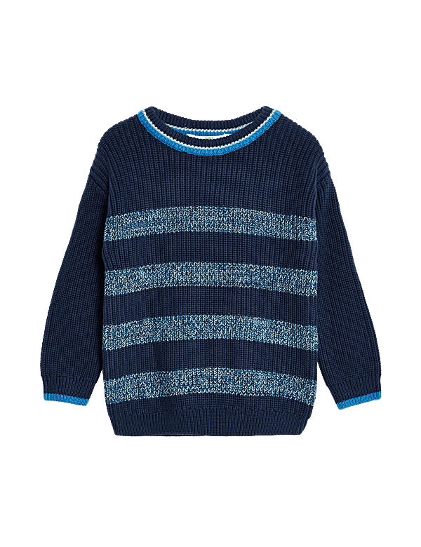 Pure Cotton Striped Knitted Jumper (2-8 Yrs)