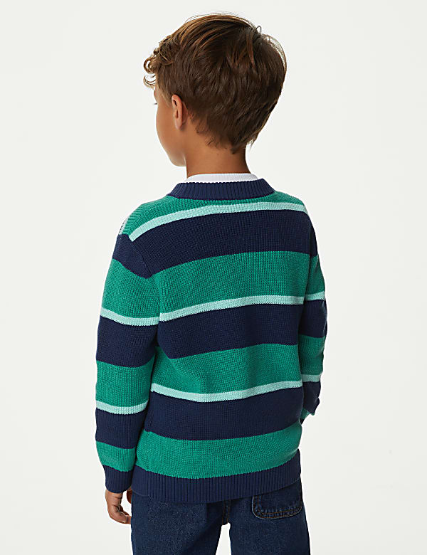 Pure Cotton Knitted Striped Jumper (2-8 Yrs)