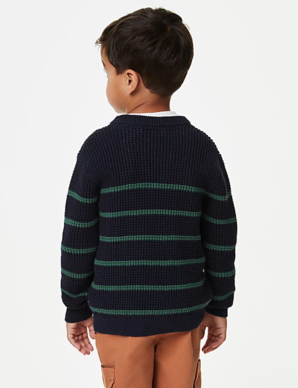 Pure Cotton Striped Knitted Jumper (2-8 Yrs)