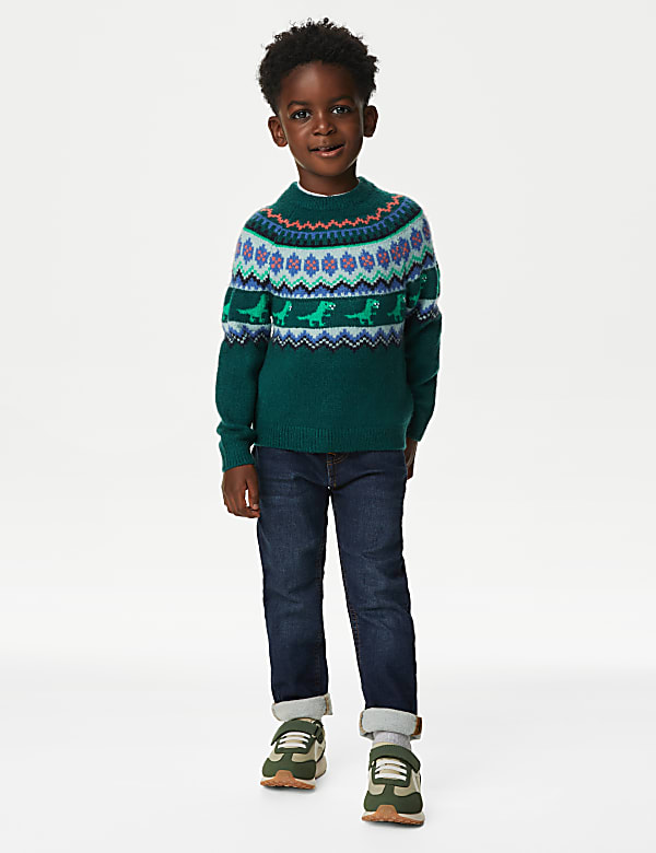 Dinosaur Fair Isle Jumper (2-8 Yrs) - TW