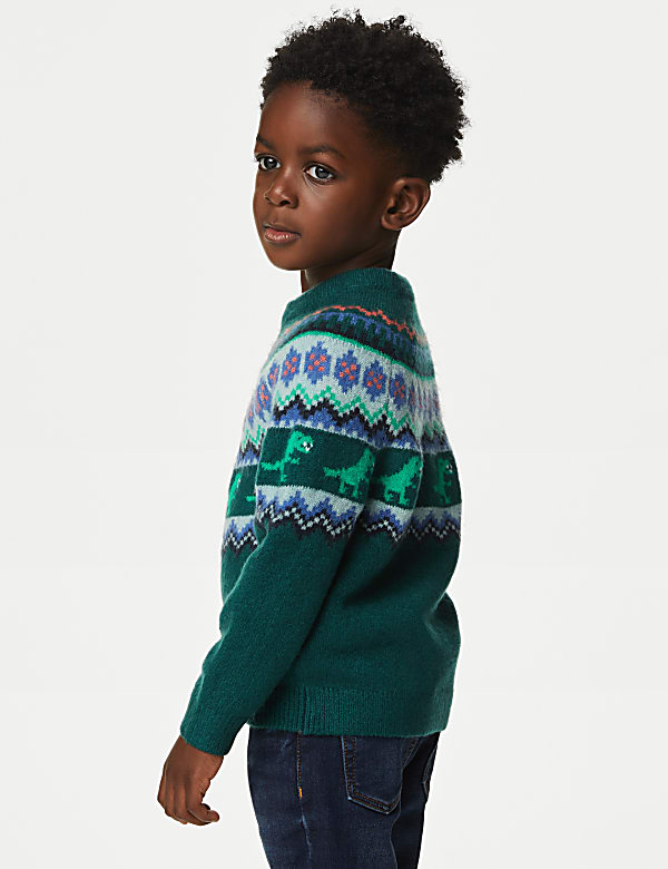 Dinosaur Fair Isle Jumper (2-8 Yrs) - TW