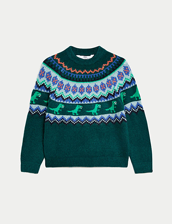 Dinosaur Fair Isle Jumper (2-8 Yrs) - TW