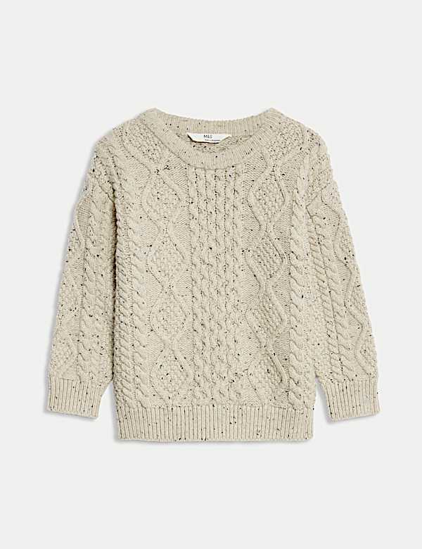 Cotton Rich Cable Knit Jumper (2-8 Yrs) - FR