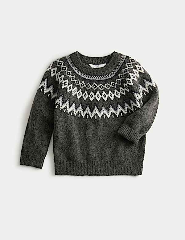 Jersey de punto con cuello redondo Fair Isle (18 meses-10 años) - ES