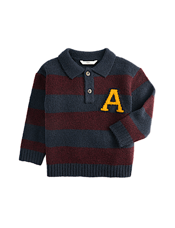 Striped Knitted Rugby Jumper (2-10 Yrs)