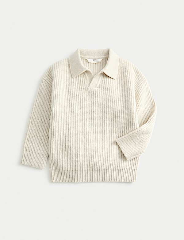 Strickkragenpullover aus Baumwollmischgewebe (2–8 J.) - DE