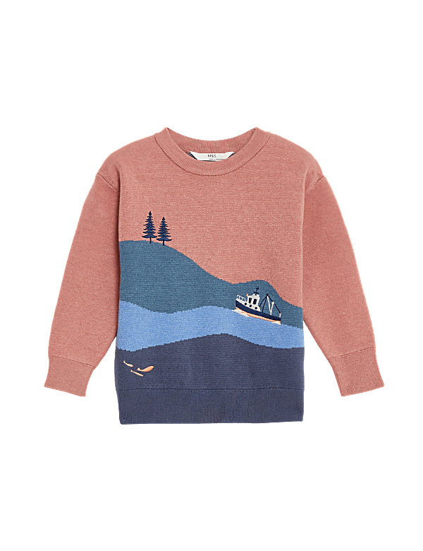 Boat Scene Knitted Jumper (2-8 Yrs)