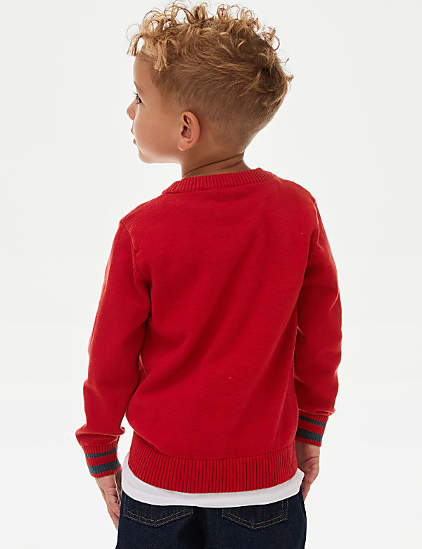 Pure Cotton Spencer Bear™ Knitted Jumper (2-8 Yrs)