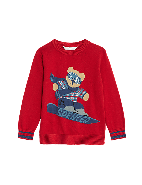 Pure Cotton Spencer Bear™ Knitted Jumper (2-8 Yrs)