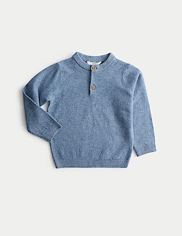 Henley Knitted Jumper (0-8 Yrs)