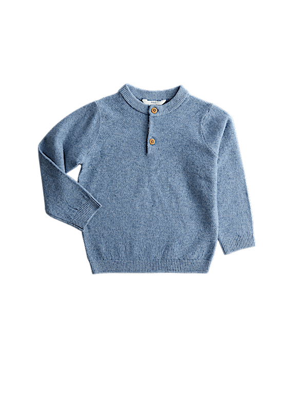 Henley Knitted Jumper (0-8 Yrs)
