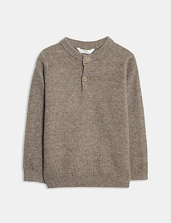 Henley Knitted Jumper (0-8 Yrs)