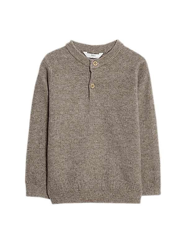 Henley Knitted Jumper (0-8 Yrs)