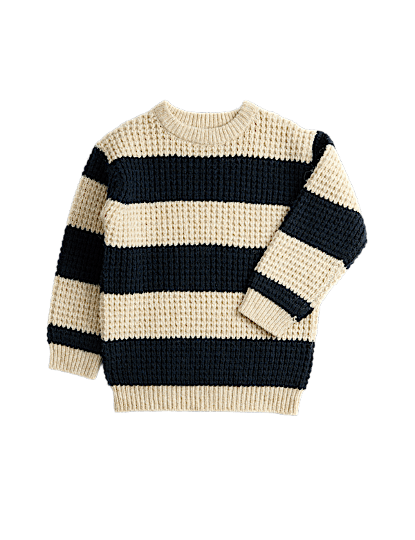 Striped Crew Neck Knitted Jumper (1-8 Yrs)
