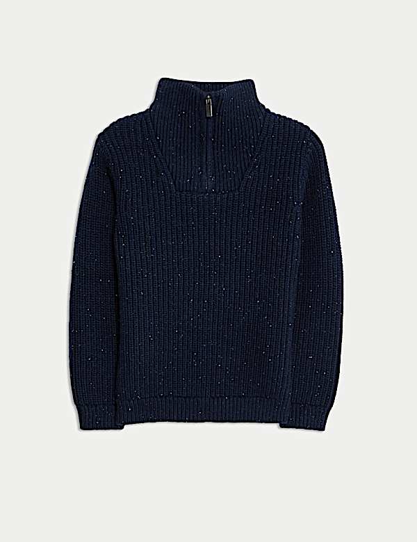 Pullover mit hohem Baumwollanteil und halbem Reißverschluss (2–8 Jahre) - AT