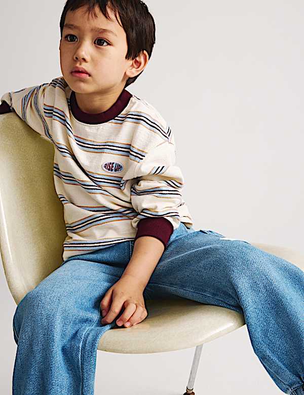 Relaxed Denim Cargo Jeans (2-8 Yrs)