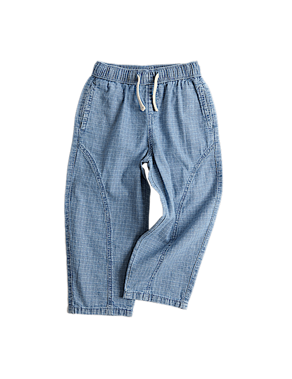 Pure Cotton Ripstop Barrel Jeans (2-8 Yrs)