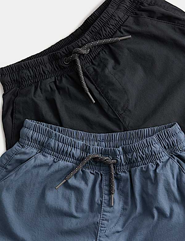 2pk Cotton Rich Pull On Trousers (2-8 Yrs) - BE