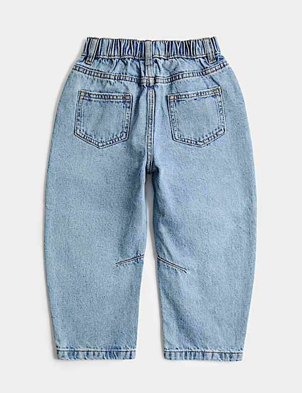 Pure Cotton Barrel Leg Jeans (2-8 Yrs)