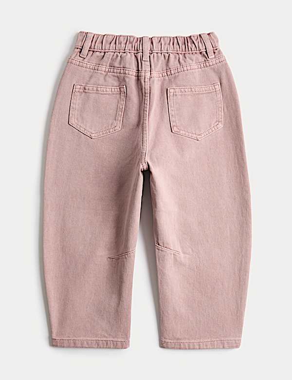 Pure Cotton Barrel Leg Jeans (2-8 Yrs) - AT