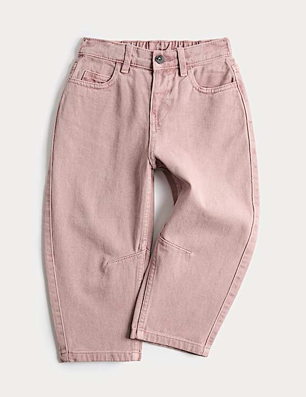 Pure Cotton Barrel Leg Jeans (2-8 Yrs) - GR