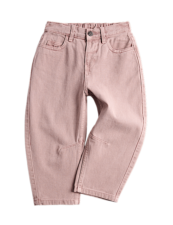 Pure Cotton Barrel Leg Jeans (2-8 Yrs)