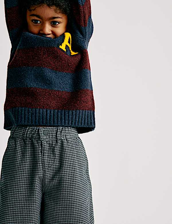 Spodnie w mikrokratkę 100% bawełny (2–8 lat) - PL