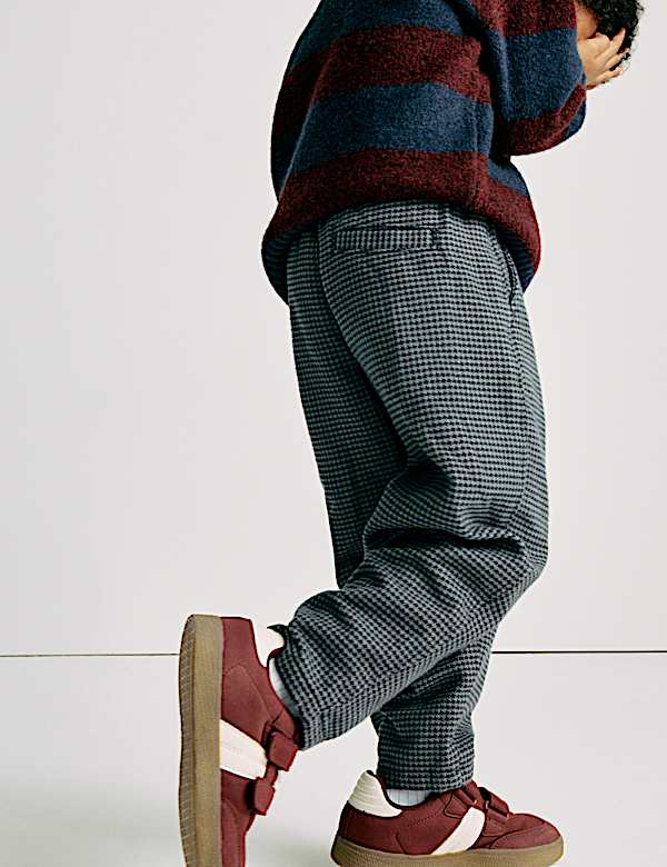 Spodnie w mikrokratkę 100% bawełny (2–8 lat) - PL