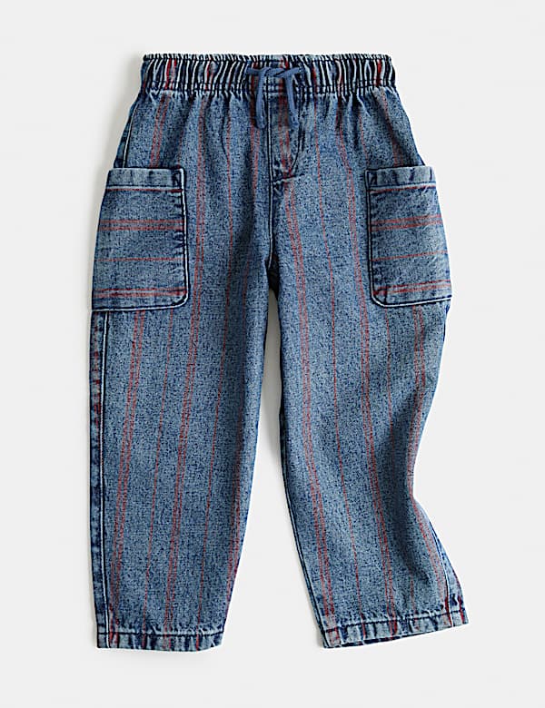 Relaxed Pure Cotton Denim Striped Jeans (2-8 Yrs) - ES