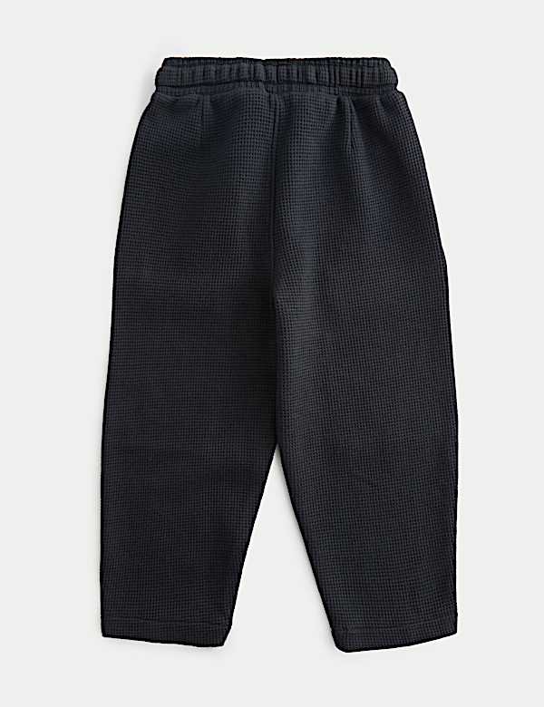 Pure Cotton Waffle Cargo Joggers - SE