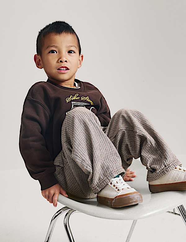 Pure Cotton Checked Trousers (2-8 Yrs) - NZ