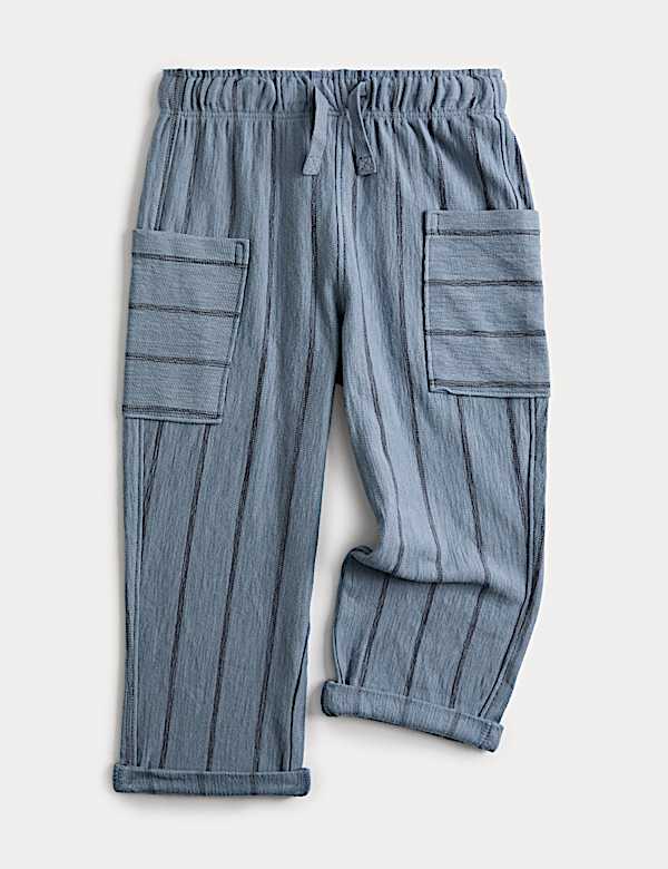 Pure Cotton Textured Striped Trousers (2-8 Yrs)
