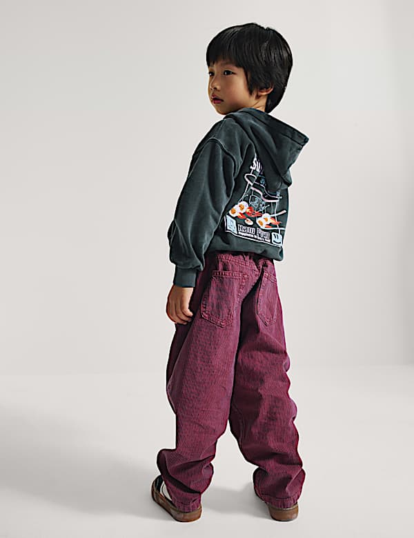 Gestreifte Jeans aus reinem Baumwolldenim mit ausgestelltem Bein (2&ndash;8 Jahre) - AT