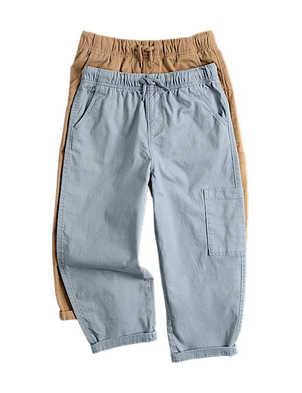 2 Pack Cotton Rich Trousers (2-8 Yrs)