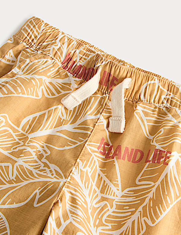 Pure Cotton Tropical Print Shorts (2-8 Yrs)