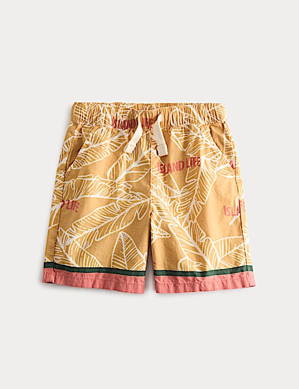 Pure Cotton Tropical Print Shorts (2-8 Yrs)