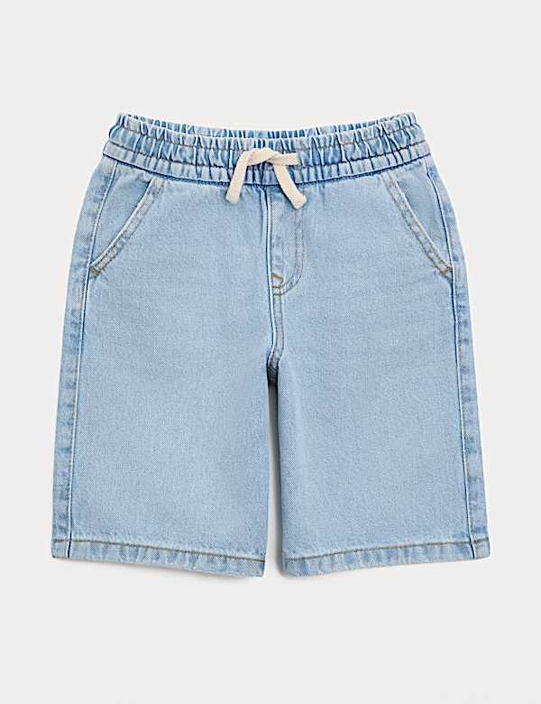 Pure Cotton Light Wash Denim Shorts (2-8 Yrs) - DK