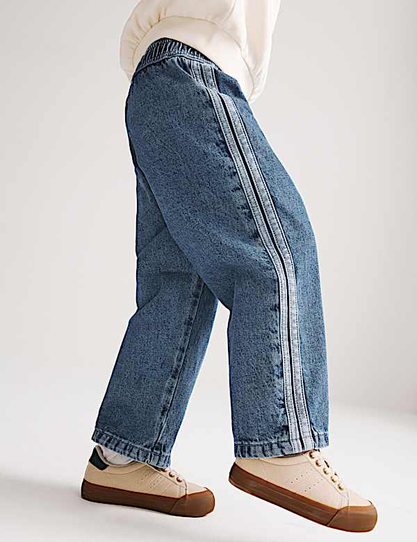 Wide Leg Pure Cotton Denim Joggers (2-8 Yrs) - JP