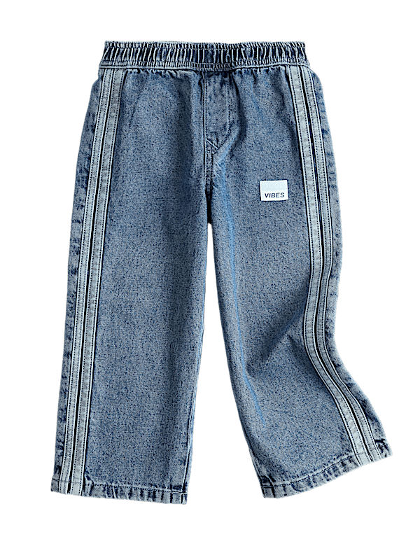 Wide Leg Pure Cotton Denim Joggers (2-8 Yrs)