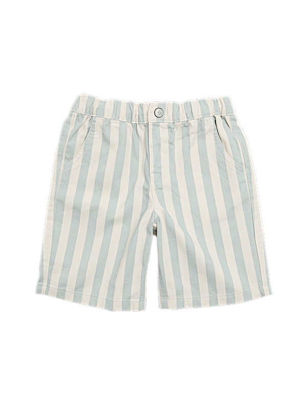 Pure Cotton Denim Striped Shorts (2-8 Yrs)